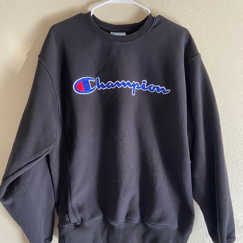 Black Champion Crew Neck Size: L